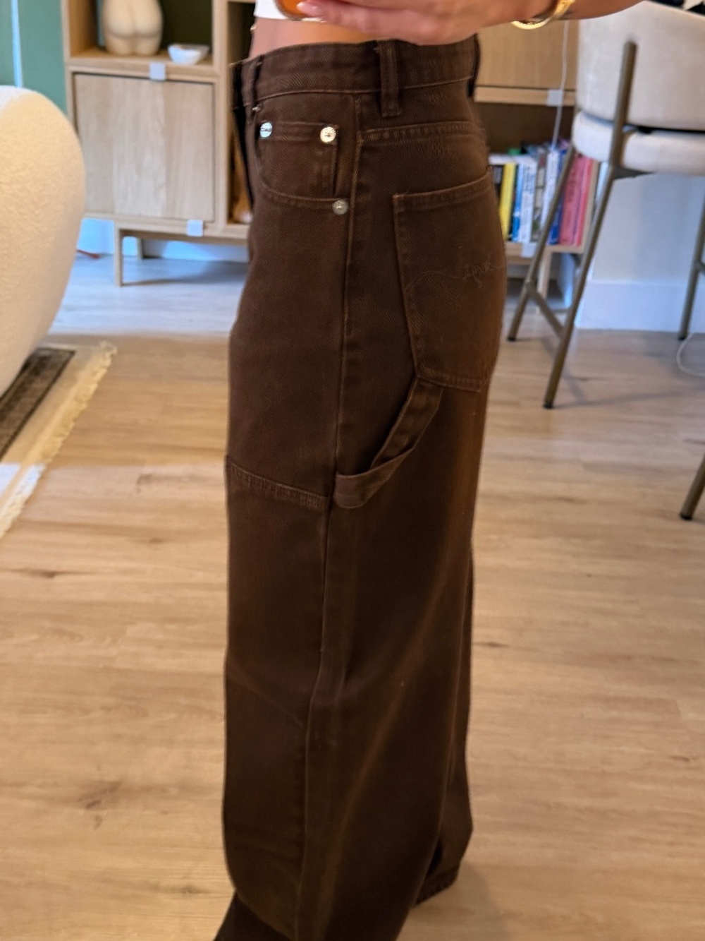 SEROYA Marbel Barrel Carpenter Jeans | Size 27 | Vintage Brown - Picture 3 of 6